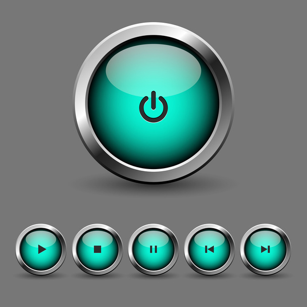 Media player button set - Vetor, Imagem