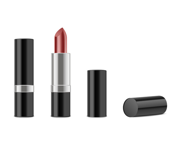 Red lipstick isolated on white background - Вектор, зображення