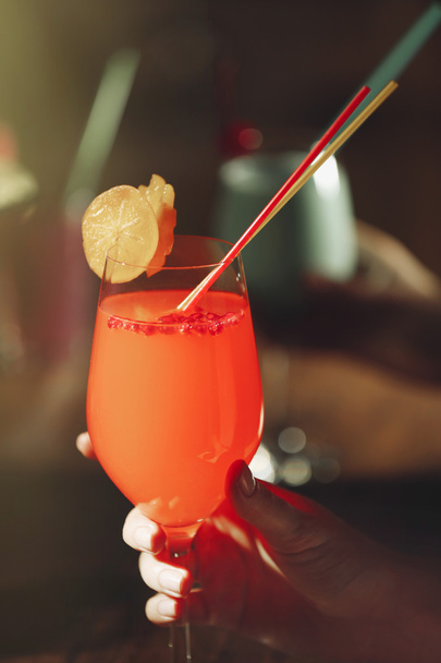 Glasses of cocktails on bar   - Valokuva, kuva