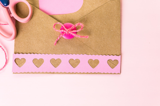 Hand crafted Valentines Day card - Φωτογραφία, εικόνα