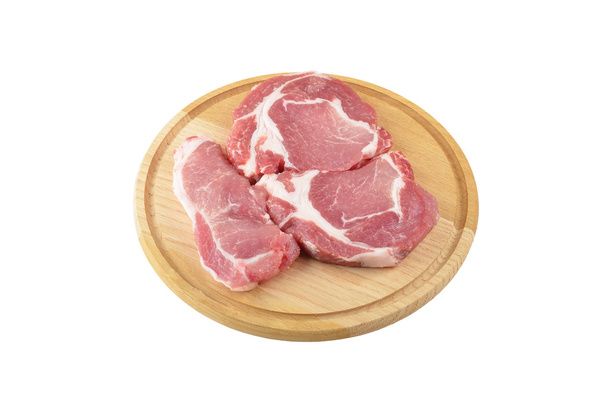 Стейк из сырого мяса
 - Фото, изображение