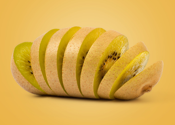 Keltainen sydän Kiivi hedelmät
 - Valokuva, kuva