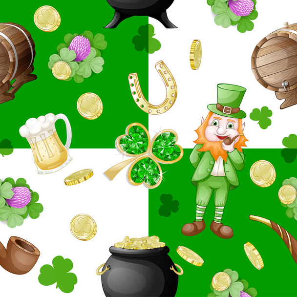 Pattern for saint patrick day with traditional items - Photo, Image