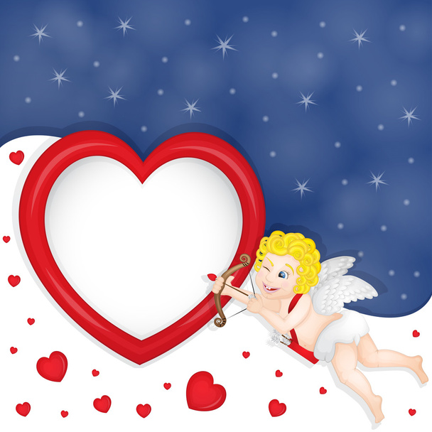Cupid s srdce frame - Fotografie, Obrázek