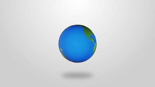 Infographic planet Earth beyaz arka plan üzerinde döndürme - Video, Çekim