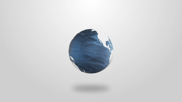 Planeta Infográfico de Gelo Terra gira sobre fundo branco
 - Filmagem, Vídeo