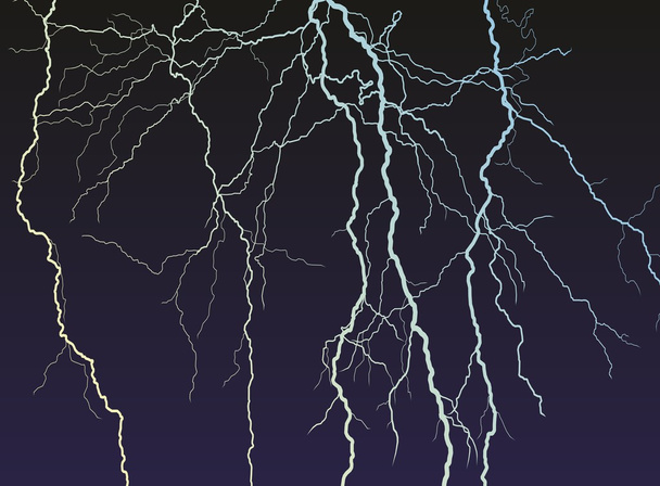 Lightning stroke in sky. - Vector, Image