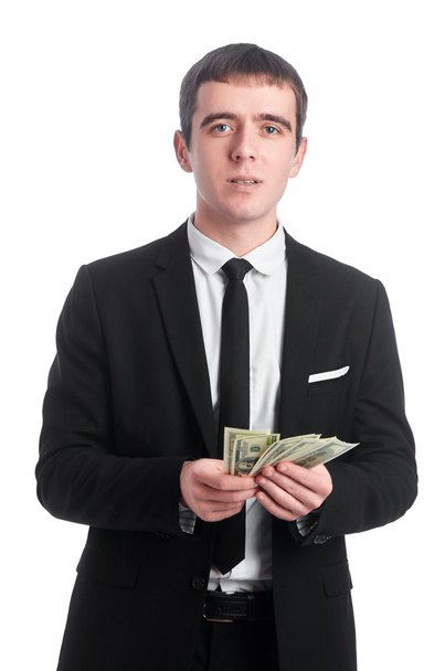 Man in suit counting the money - Φωτογραφία, εικόνα