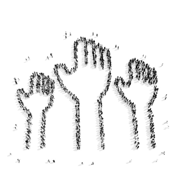 Menschen formen erhobene Hände - Foto, Bild