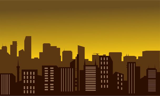 Silhouette of city at noon - Vector, Image