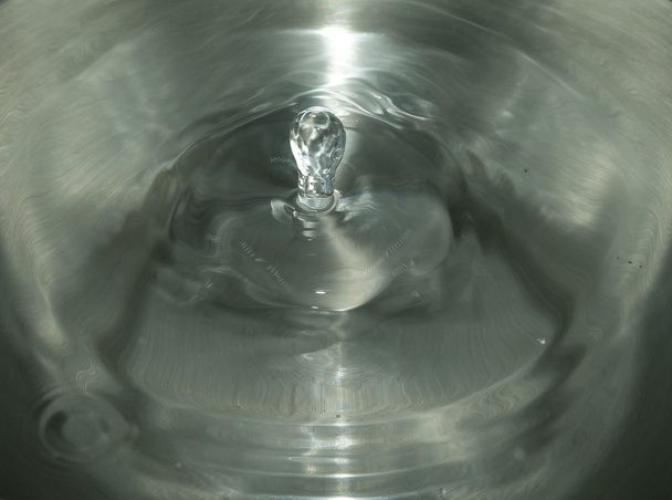 white water drop in gray bowl - Zdjęcie, obraz