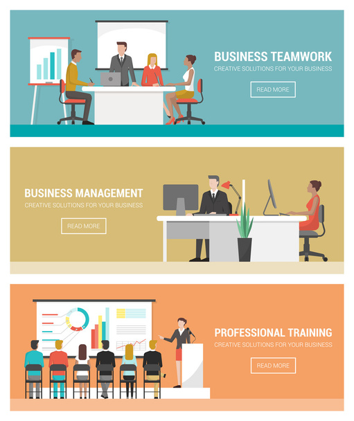 Business people working in the office - Vetor, Imagem