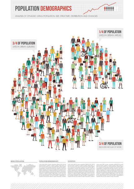 Bevölkerungsdemografiebericht - Vektor, Bild