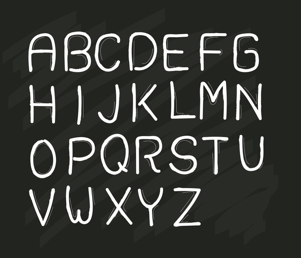 Hand drawn font design with alphabet character. vector stock. - Vetor, Imagem