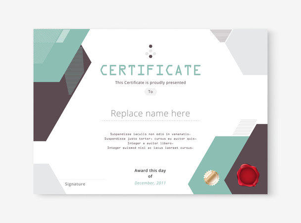 Диплом дизайн шаблона сертификата с межнациональной шкалой печати
 - Вектор,изображение