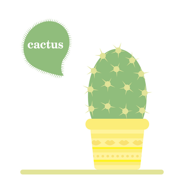 Cactus aislado en una olla. Icono de flor de cactus. Planta del desierto
.  - Vector, imagen
