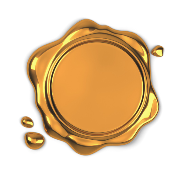 Sello de cera dorada
 - Foto, imagen