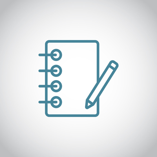 notebook with pencil icon - Vettoriali, immagini