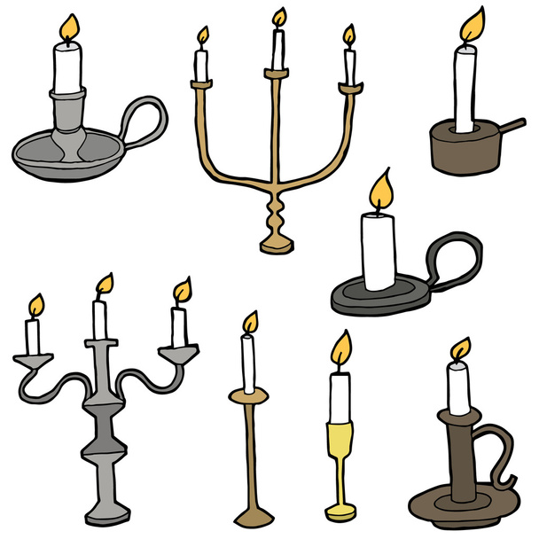 Vektor-Set von Kerzenständer - Vektor, Bild