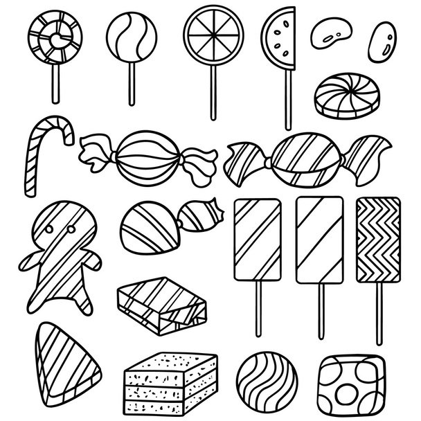 векторный набор сладостей и конфет
 - Вектор,изображение