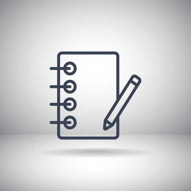 notebook with pencil icon - Vetor, Imagem