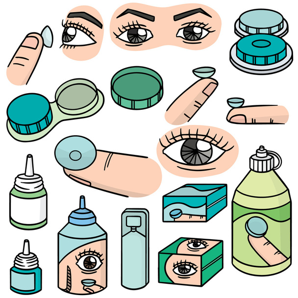 vector set of contact lenses - Vector, Image