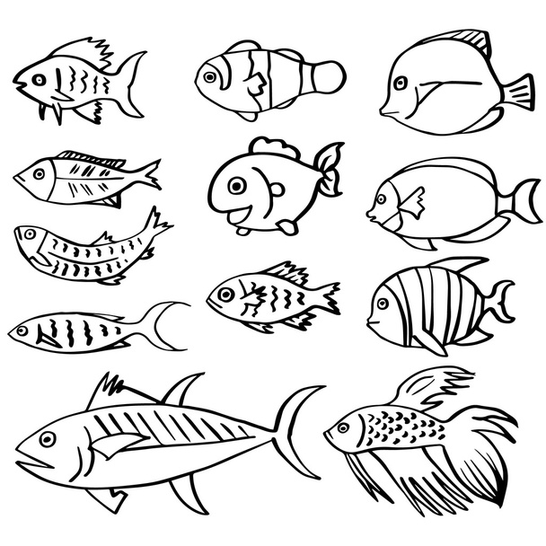魚のベクトルを設定 - ベクター画像