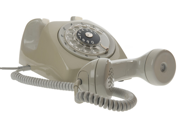 Teléfono antiguo estilo giratorio vintage - auricular apagado
 - Foto, Imagen