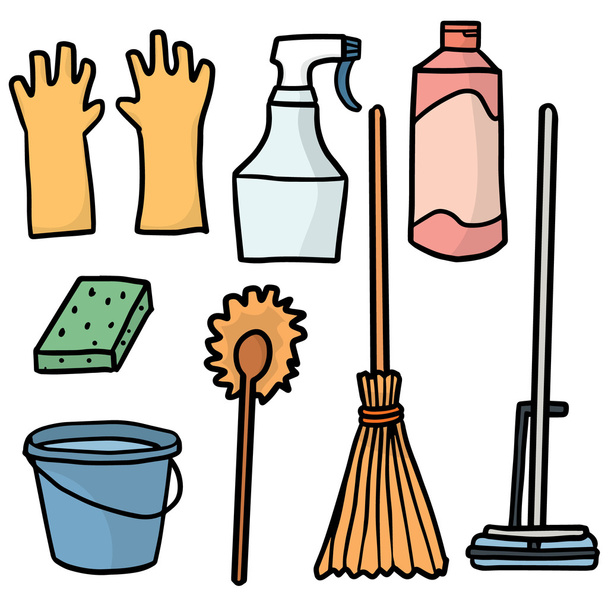 vector set of cleaning supplies - Vector, Image