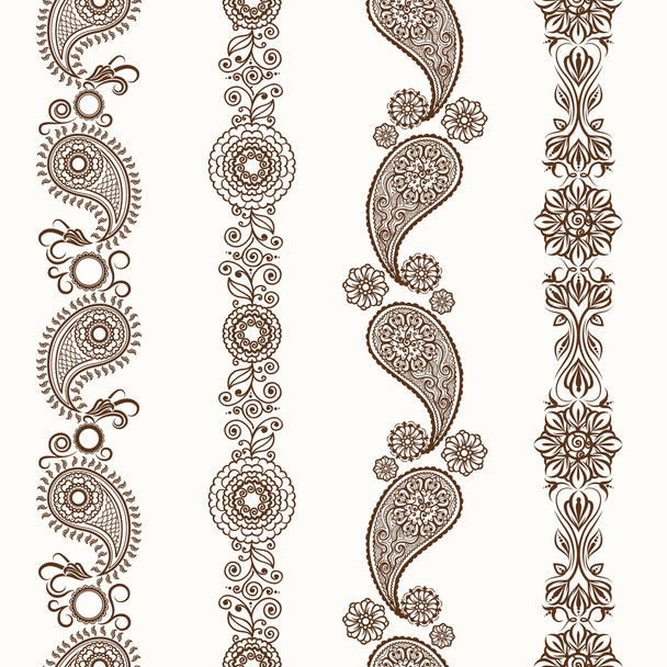 Henna mehndi ornamental borders - Vecteur, image