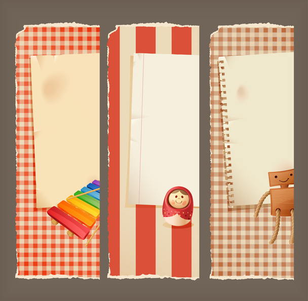 Paper banners & toys - Vector, Image