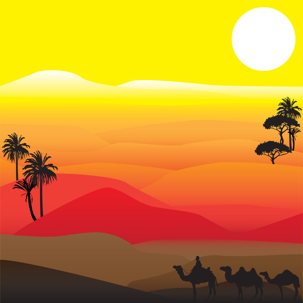 sylwetki Afrykańskiej pustyni - Wektor, obraz