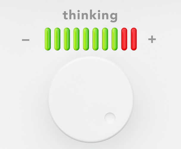 Botón de control con escala de progreso de pensamiento
 - Foto, Imagen