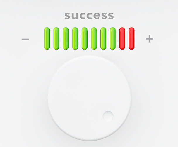 Kontrol düğmesi ile başarı ilerleme ölçek - Fotoğraf, Görsel