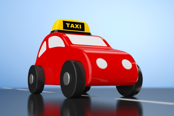Cartoon Toy Car with Taxi Sign - Photo, Image