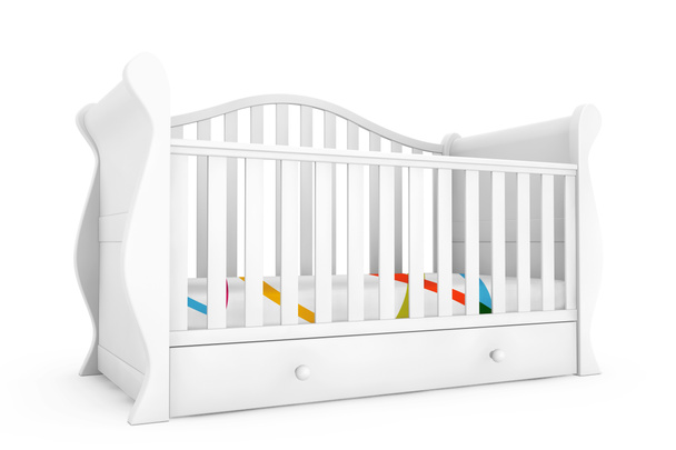 Valkoinen vauvasänky. 3d-renderointi
 - Valokuva, kuva