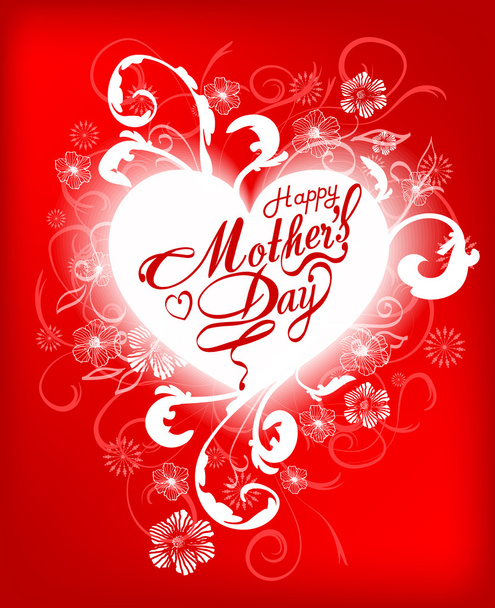 Happy Mothers's Day Typographical Design Card - Wektor, obraz