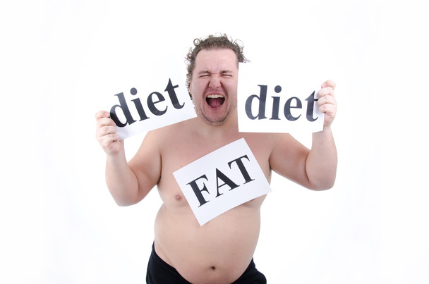 Diet and fat guy. - Photo, Image