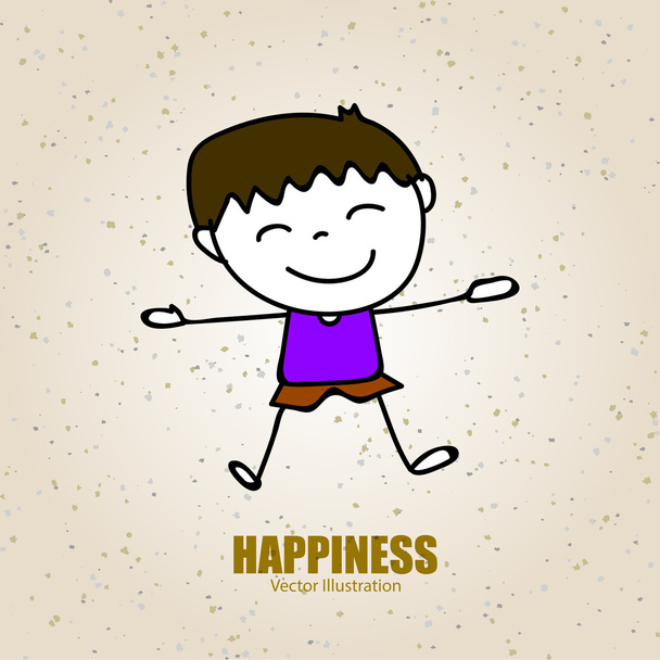 Handzeichnung Karikatur glückliches Kind - Vektor, Bild