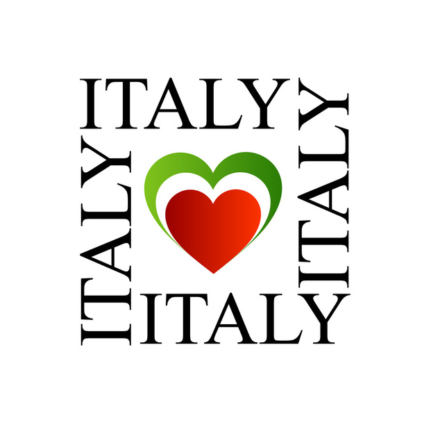 Olaszország szerelmes olasz zászló színei - Vektor, kép