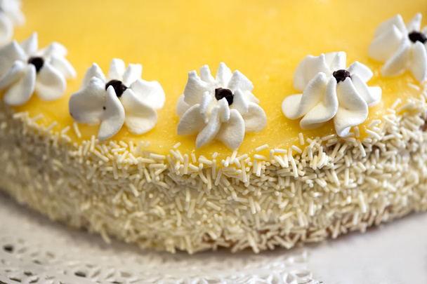 Лимонний пиріг з глазур'ю квіти і Кокос - Фото, зображення