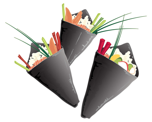 sushi cone on white - Vector, Image