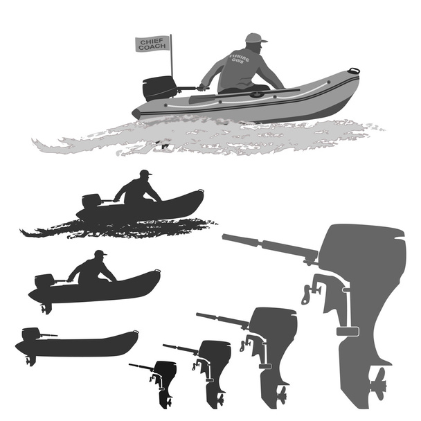 Klub rybářů v čluny s motorem - Vektor, obrázek