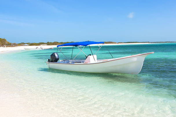 βάρκα στην τροπική παραλία - Φωτογραφία, εικόνα