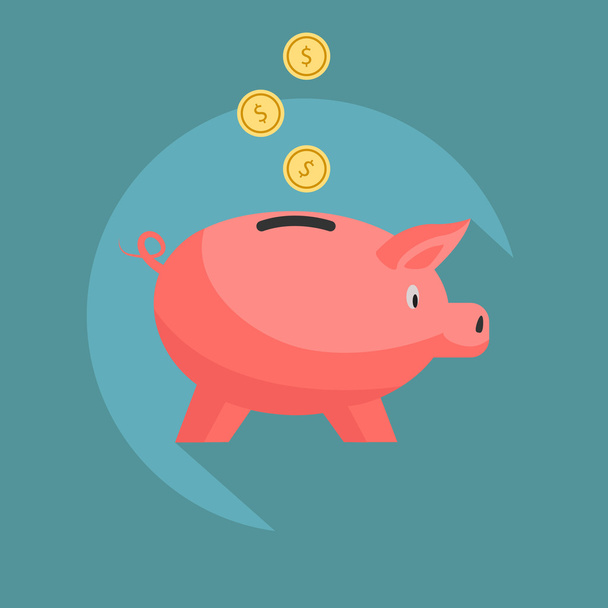 Piggy Bank ahorro y planificación de la inversión icono del vector
 - Vector, imagen
