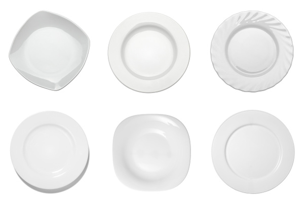Placa blanca vacía cocina restaurante comida
 - Foto, Imagen
