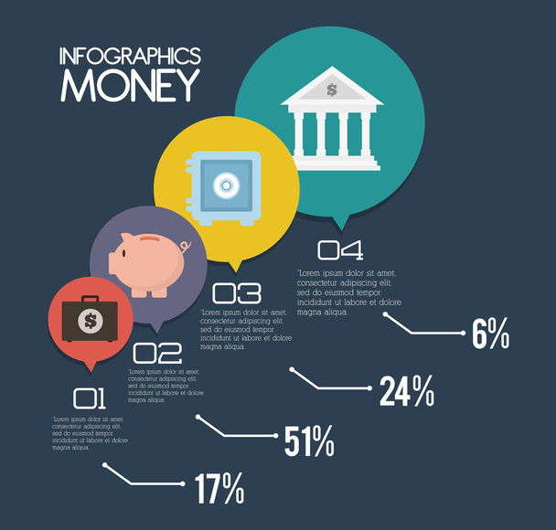 Infographics Money design, vector illustration - ベクター画像