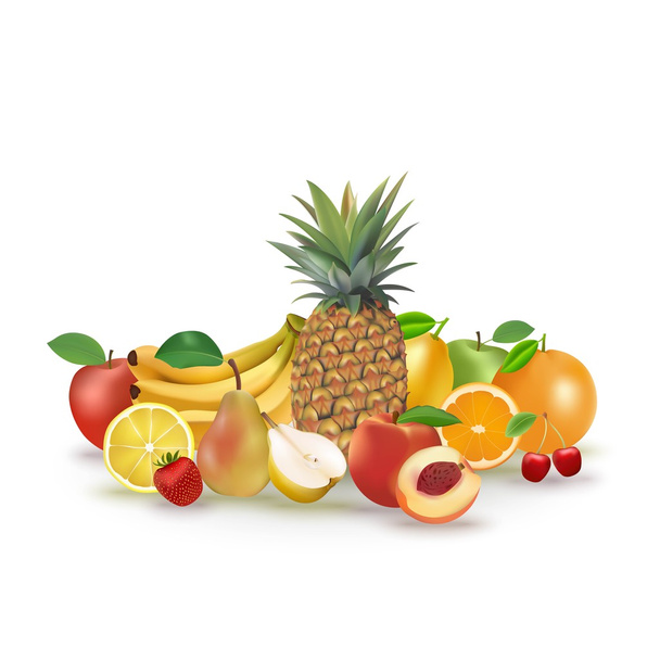 Set of vector fruits and berries. - ベクター画像
