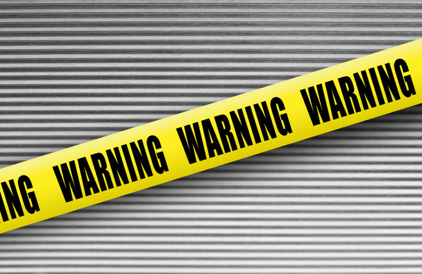 Warning tape on metal - Photo, Image