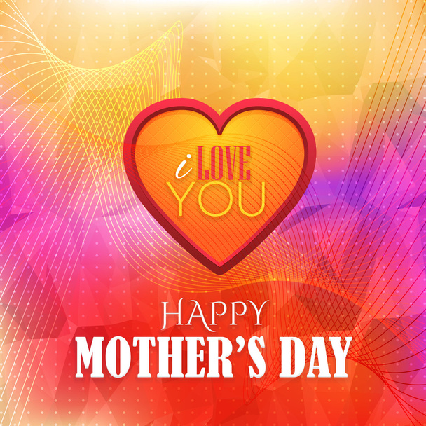 Happy Mother's Day tło wielobarwny Low Poly. Ogłoszenie i celebracja wiadomość plakat, ulotka szablon - Wektor, obraz